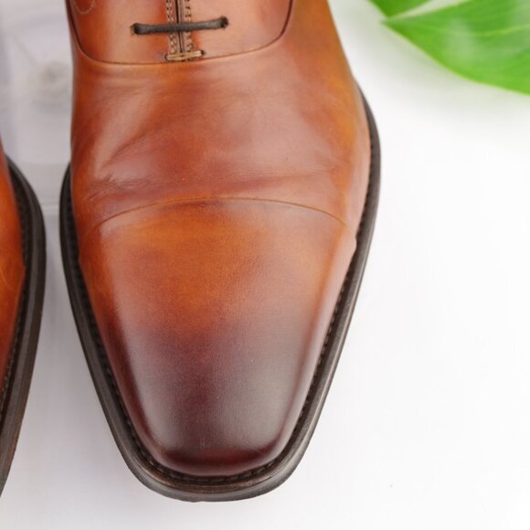 Magnanni Mens Saffron Oxfords Size 8.5 M Tan Brown Leather Cap Toe Dress Shoes main image 13
